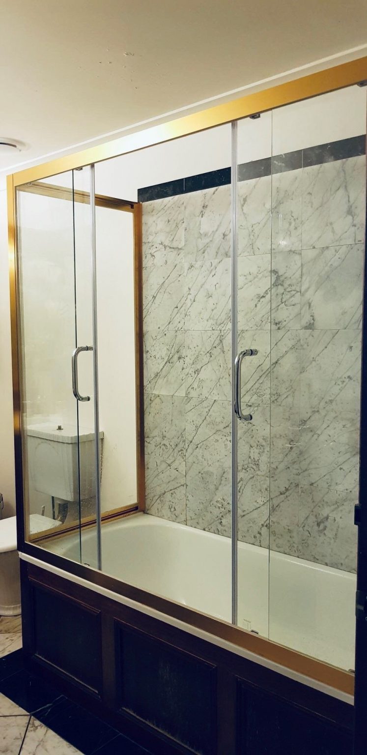 Over bath shower screens Brisbane Shower Enclosure Service